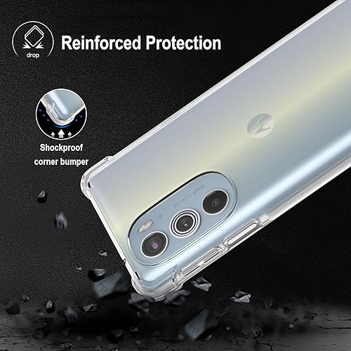 Miniatura 4 de Funda para Motorola Edge Plus 2022Edge Plus 5G UW 2022, funda transparente con parachoques de esquina reforzado, ajuste delgado, funda flexible de