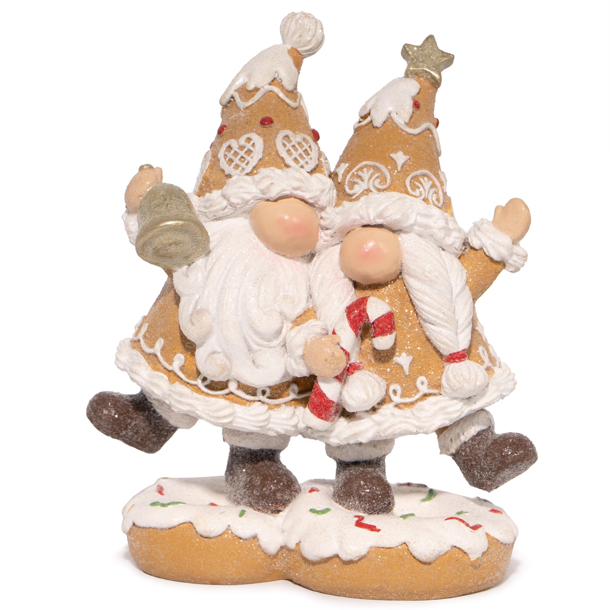 Hodao 2 PCS Christmas Gingerbread Man Gnomes Decoration - Swedish Tomte Gnomes Figurines for Xmas Decor Gifts - Brown