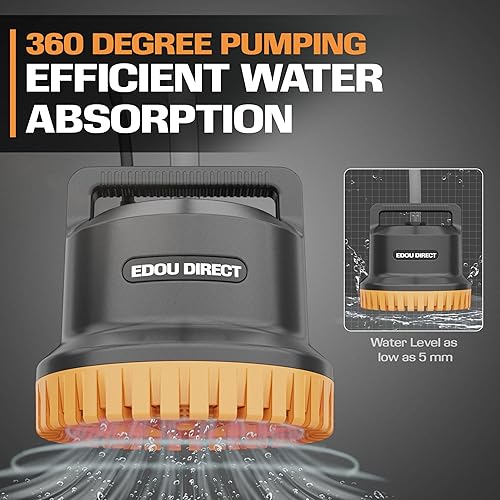 Miniatura 6 de EDOU Bomba de piscina - Bomba sumergible de doble uso y cubierta de piscina - Caudal de 850 GPH - Ideal para drenaje de agua - Bomba ultra
