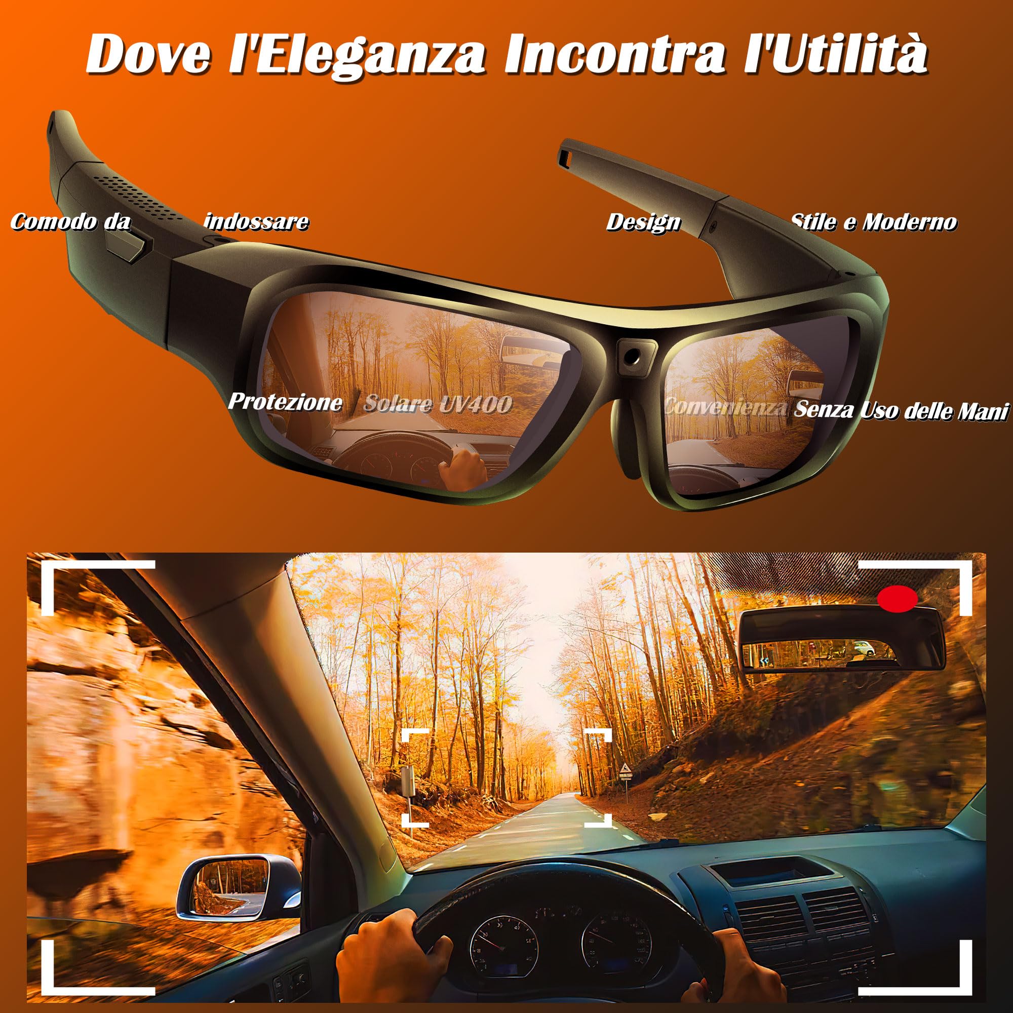 Lentes con Cámara 4K, Gafas Inteligentes para hombres y mujeres | 2026 Nueva Generación Gafas de Sol con Protección UV400 y Vídeo para Actividades al Aire Libre