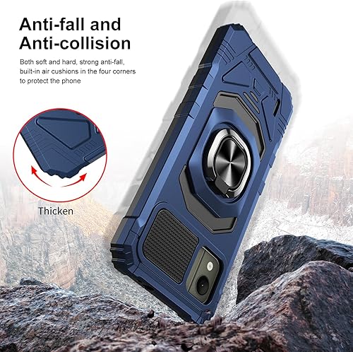 Miniatura 5 de Ailiber Funda para Nokia C110, Nokia C110 con protector de pantalla, soporte de anillo para montaje magnético de automóvil, grado militar,