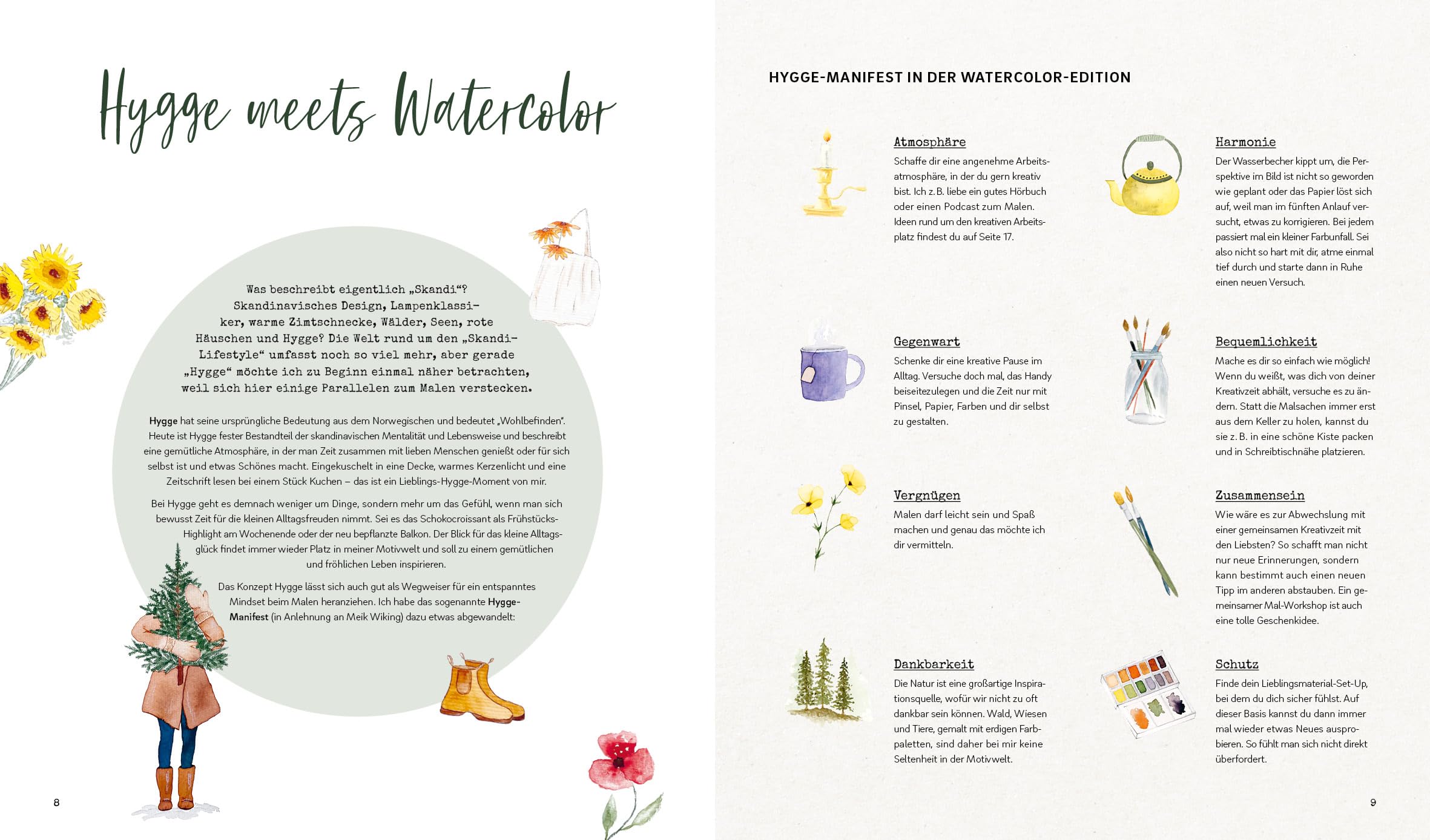 Hej. Skandi Watercolor: 20 Aquarell-Motive im Nature Look Schritt für Schritt malen – Mit Vorlagen-Poster