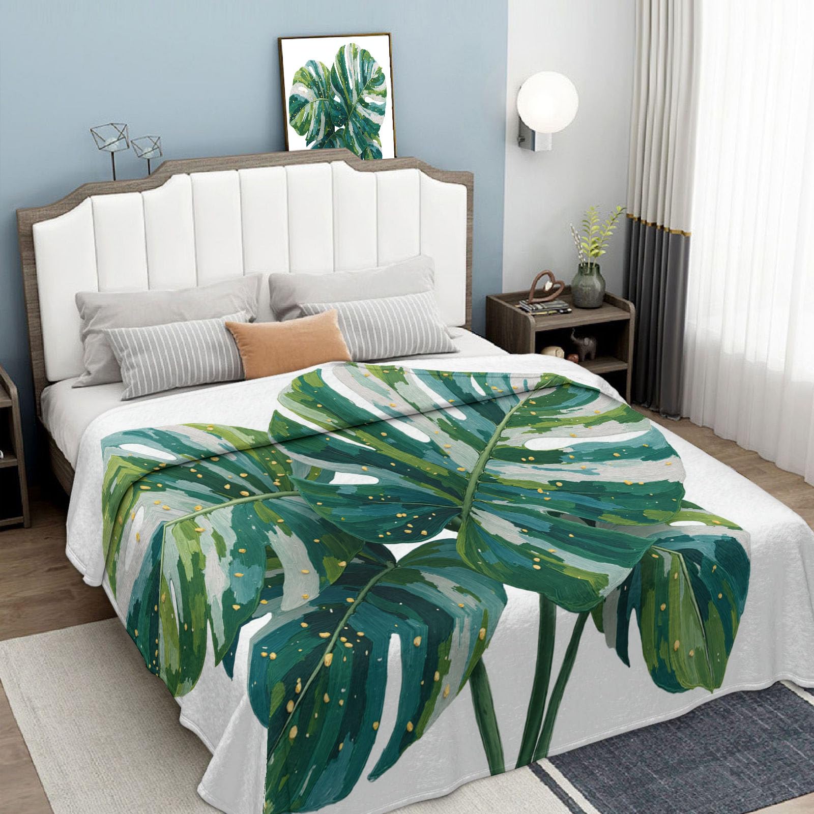 Plaid Canape 240x260cm Chaleureux pour Grand Lit et Canapé d'Angle Vert Sauge Anti-Froid