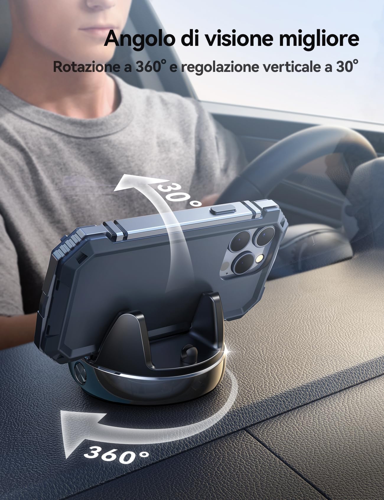 JOYROOM Porta Cellulare Auto Cruscotto, Universale Supporto Cellulare Auto compatibile con PopGrip, Antiscivolo Car Phone Holder per iPhone/Samsung/Huawei/Google/Android Smartphones