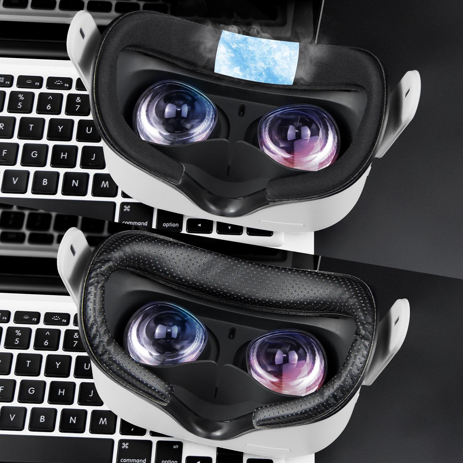 SOULWIT 2 Pièces Gel de Refroidissement Face Cover Pad pour Meta Quest 2, Remplacement pour VR Casques