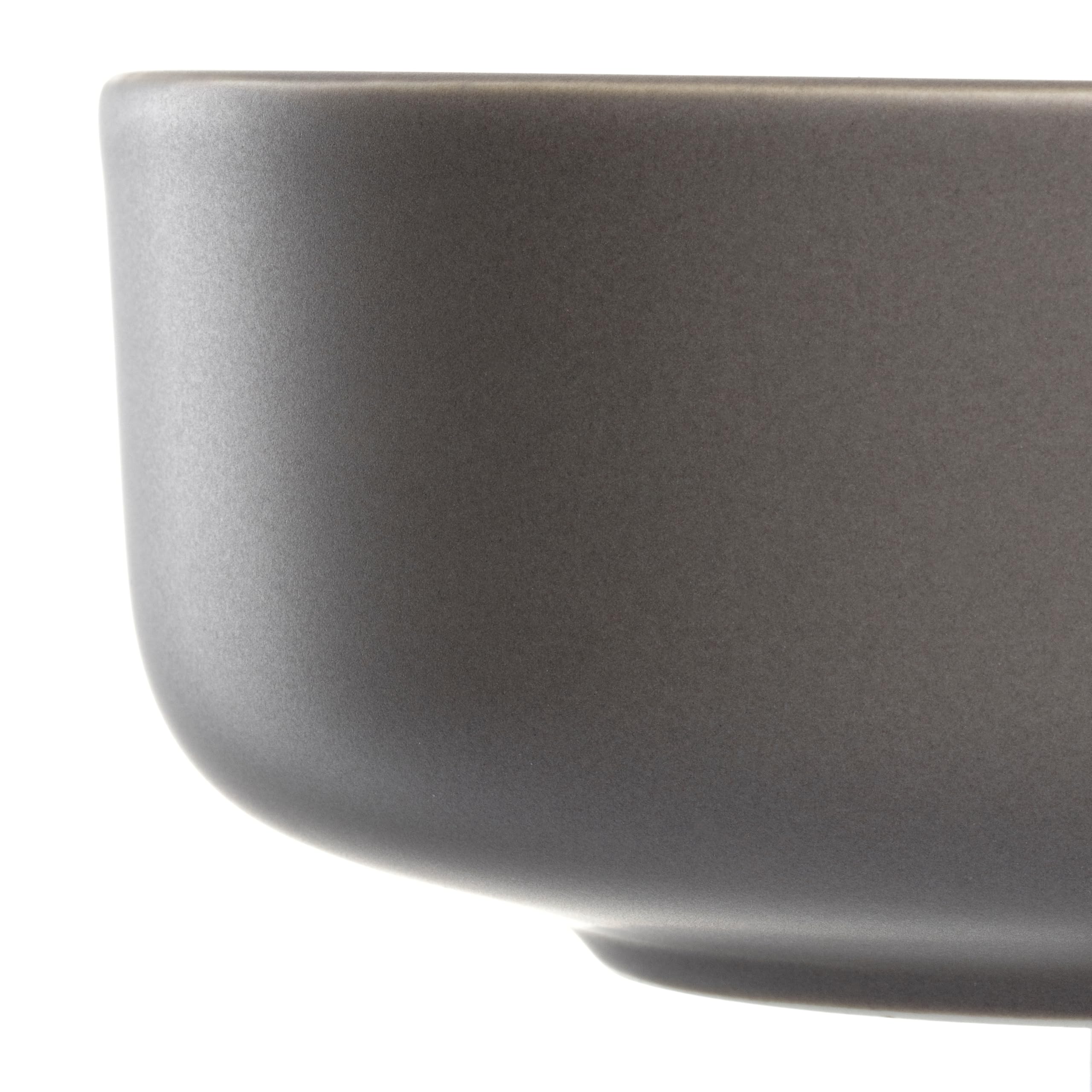LEONARDO HOME Juego de 6 cuencos ROMA • Diámetro 15,7 cm • Apto para microondas y lavavajillas • Apilable • Vajilla de cerámica para 6 personas • Cuenco de postre, superficie ligeramente mate • gris