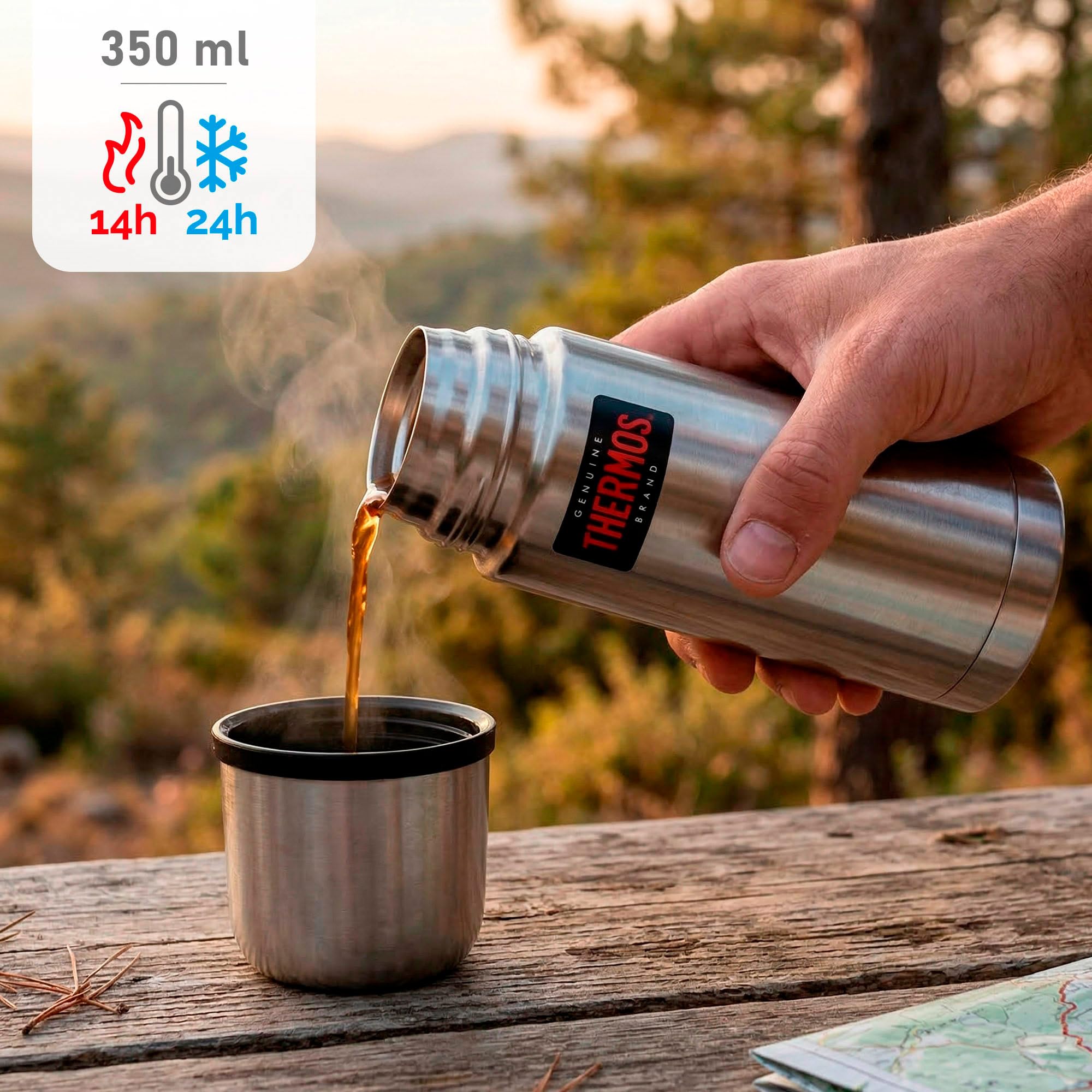 Thermos Leggero e Compatto in Acciaio Inox Opaco cm