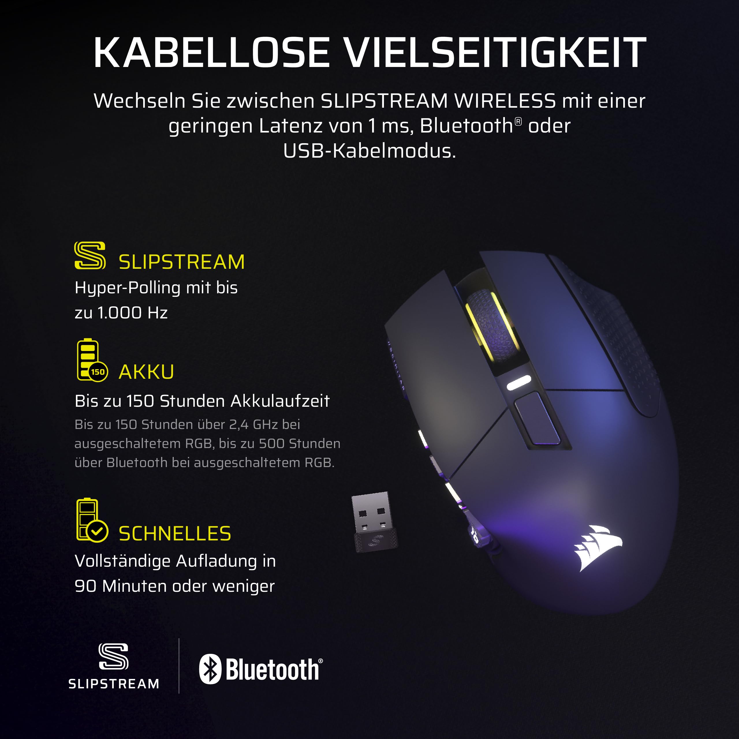 Corsair Scimitar Elite Wireless SE MMO Gaming Maus Gunmetal