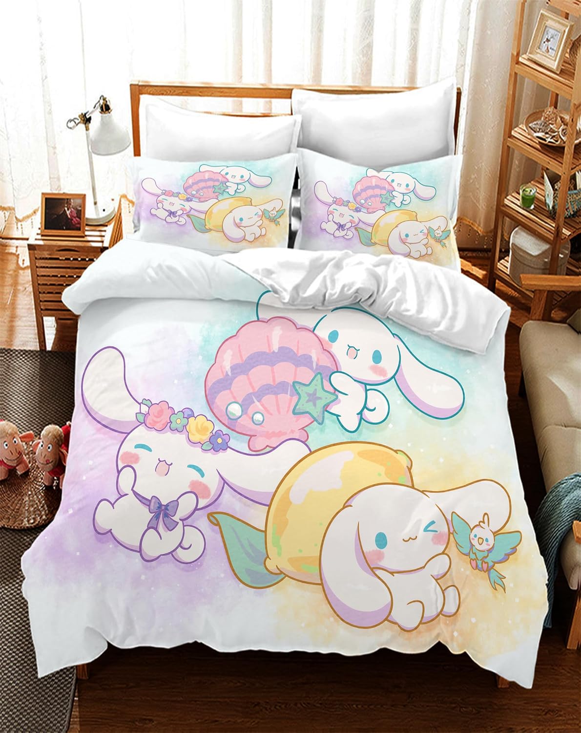 3-Pcs Anime Bed Duvet Cover Set with Cute Cartoon Martinique Ubuy