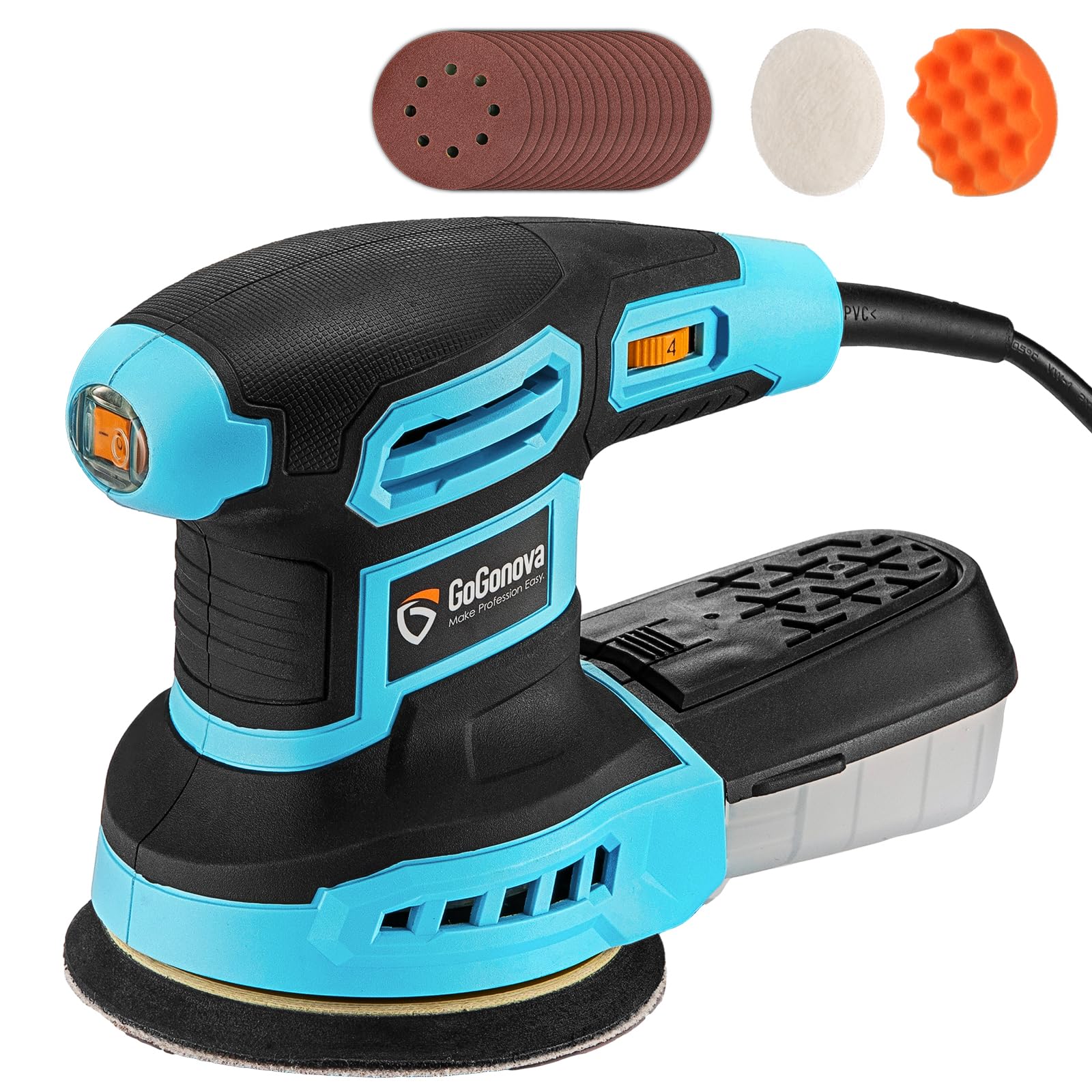 Amazon | GoGonovaランダムオービットサンダー 360W電動サンダー 6段階 