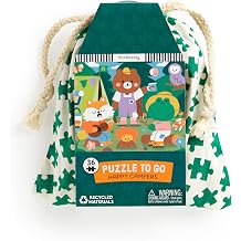 Mudpuppy Happy Campers 36 Piece Jigsaw Puzzle to Go Featuring Cute Woodland Creatures Perfect Travel Activity for Children Ages 3 and Up