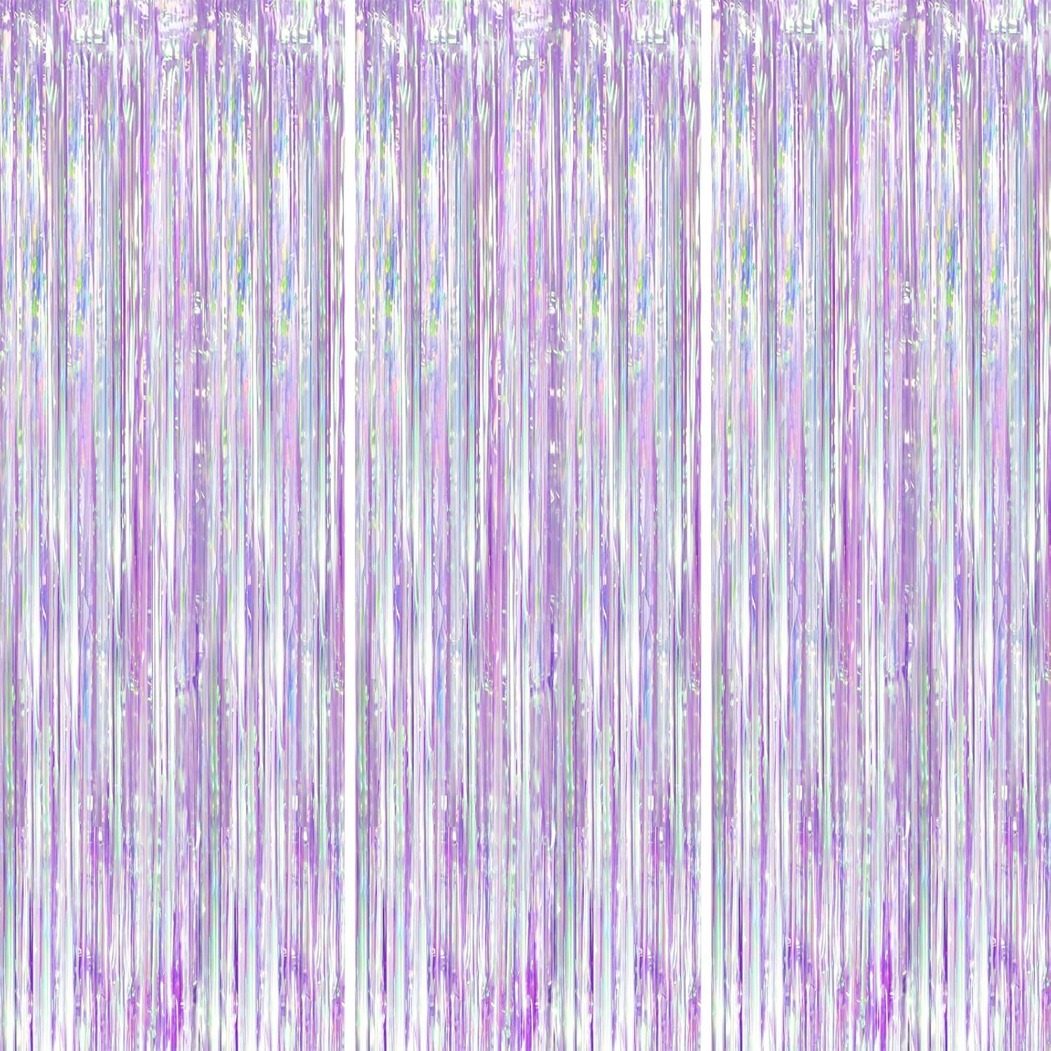 Foil Fringe Tinsel Party Curtains for Photo Backdrop | Fringe Curtains for Decoration | Foil Curtains for Birthday Decoration, Anniversary, Bachelorette, Valentines Day (Purple Shiny)-picture-19