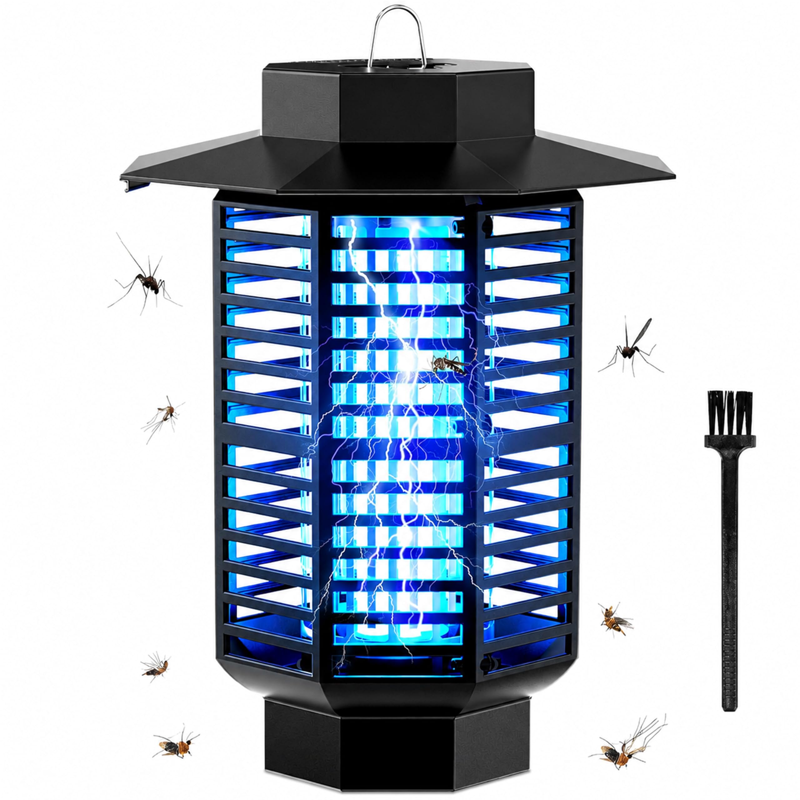Lámpara Antimosquitos Eléctrica 4200V 18W UV Mata Mosquitos Eléctrico Silenciosa e Impermeable IPX4,Matamoscas Eléctrico Atrapa Mosquitos y Moscas,Repelente Mosquitos Eficaz para Hogar,Jardín Terraza