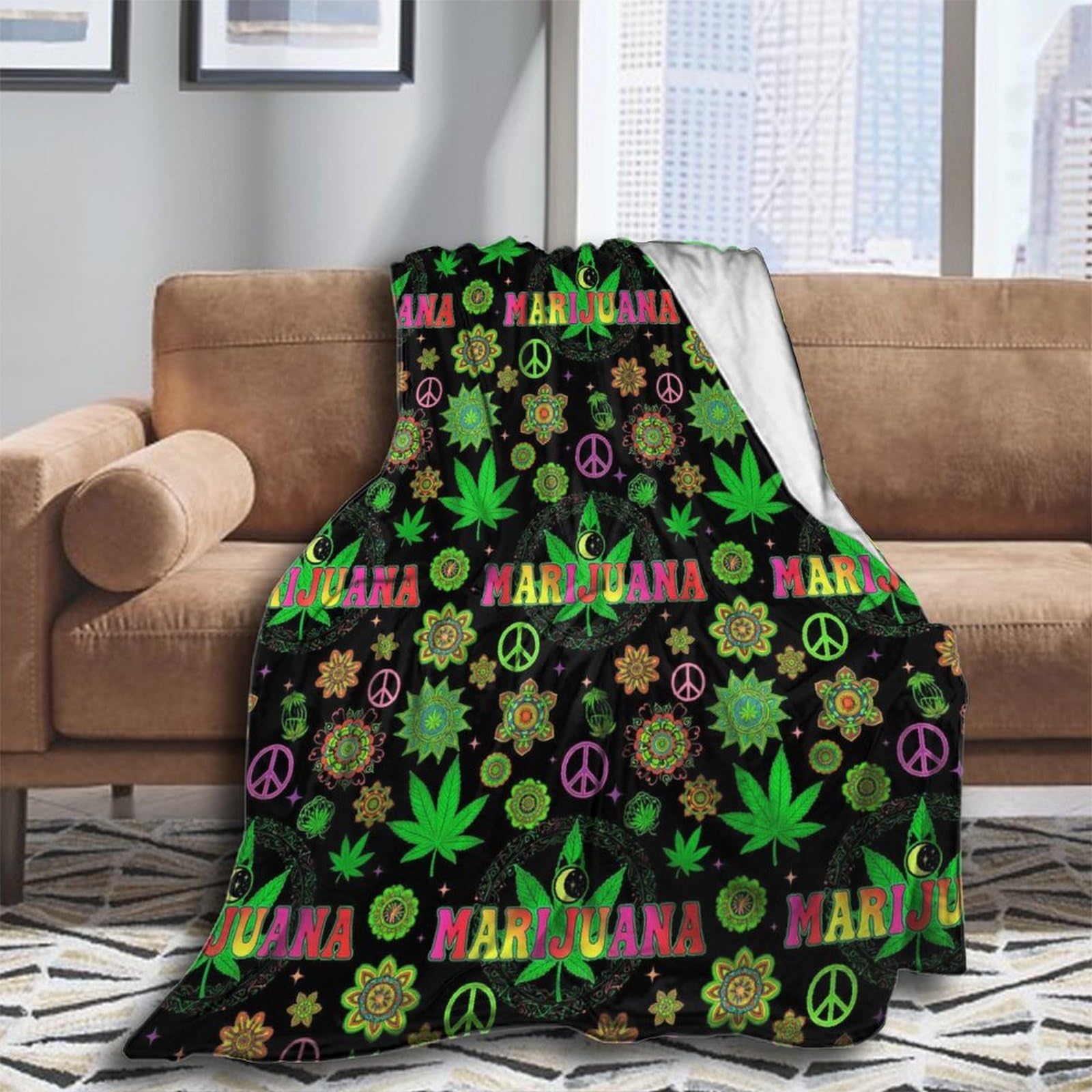 Oudrspo Throw Lightweight Soft Flannel Boys Men Bedding Blankets for Chair 50"x40" (Green Tropical Palm Banana Leaves Lovely Exotic Bird Pink Flamingo)