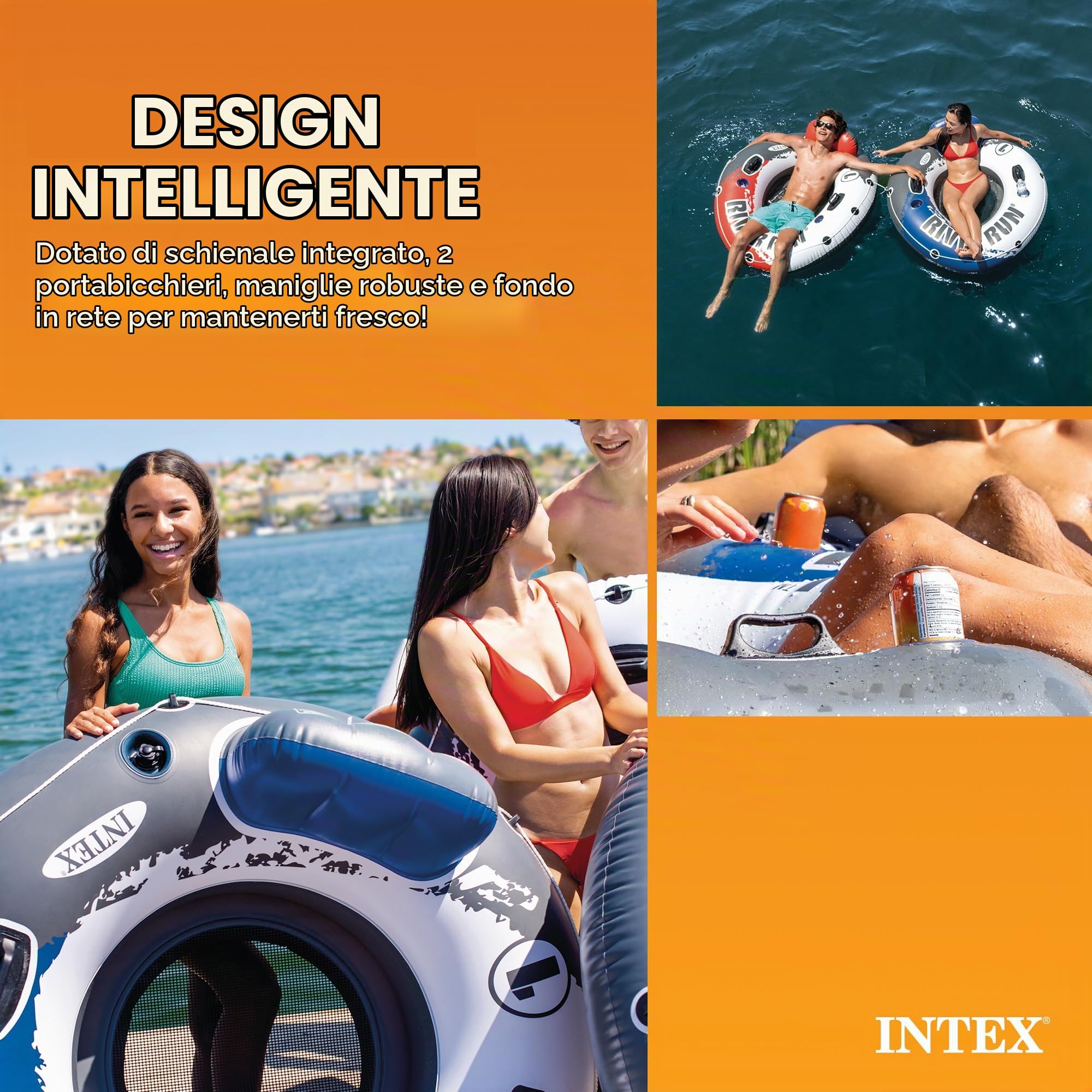 Intex Salotto sportivo di corsa del fiume, galleggiante gonfiabile dell'acqua