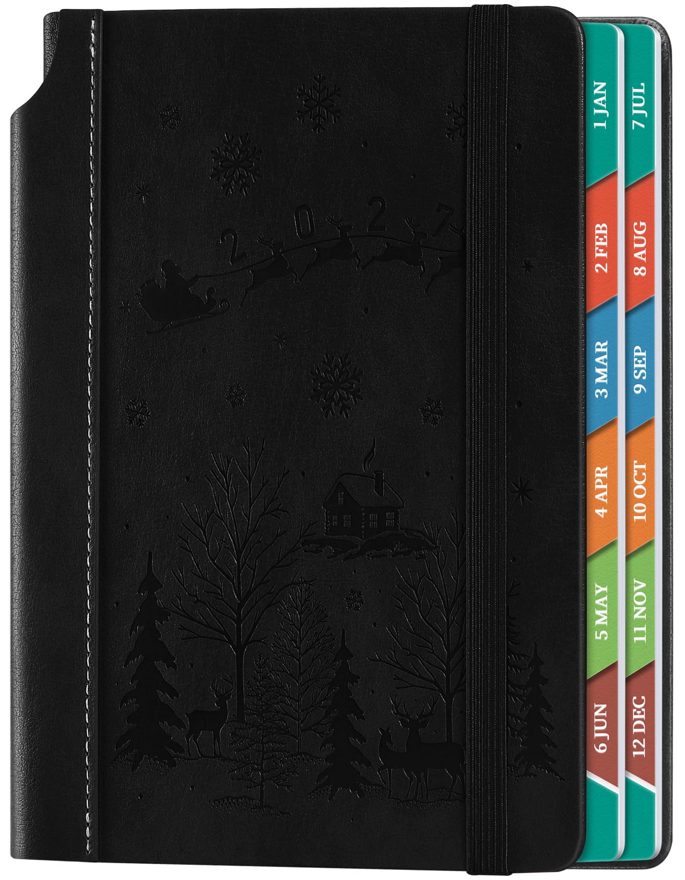 ZXHQ Diary 2027 Day Per Page, Full Year Daily Planner 2027 - Black