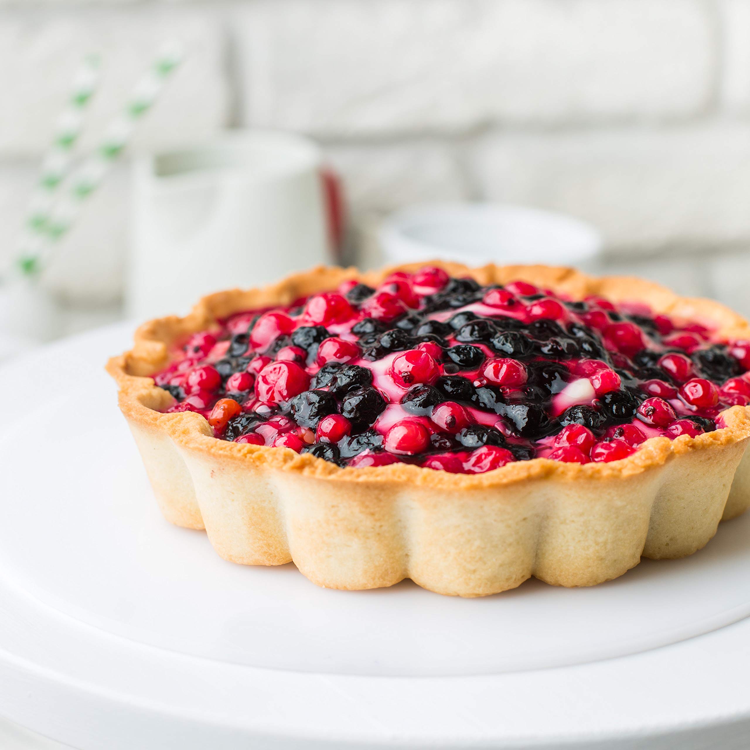 Bäcker & Lecker 6X Quicheformen mit 20 Papier-Tortenspitzen Obstkuchenform mit Hebeboden Backform für Quiche 10 cm (Mehrweg)