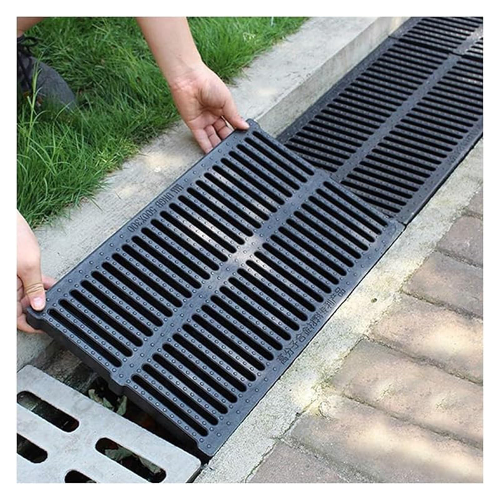 Heavy-Du - Cubierta de drenaje negra antideslizante para uso en exteriores, 50 x 30 x 2 cm, fácil de instalar y cortar, ideal para jardines, patios y zonas de piscina.