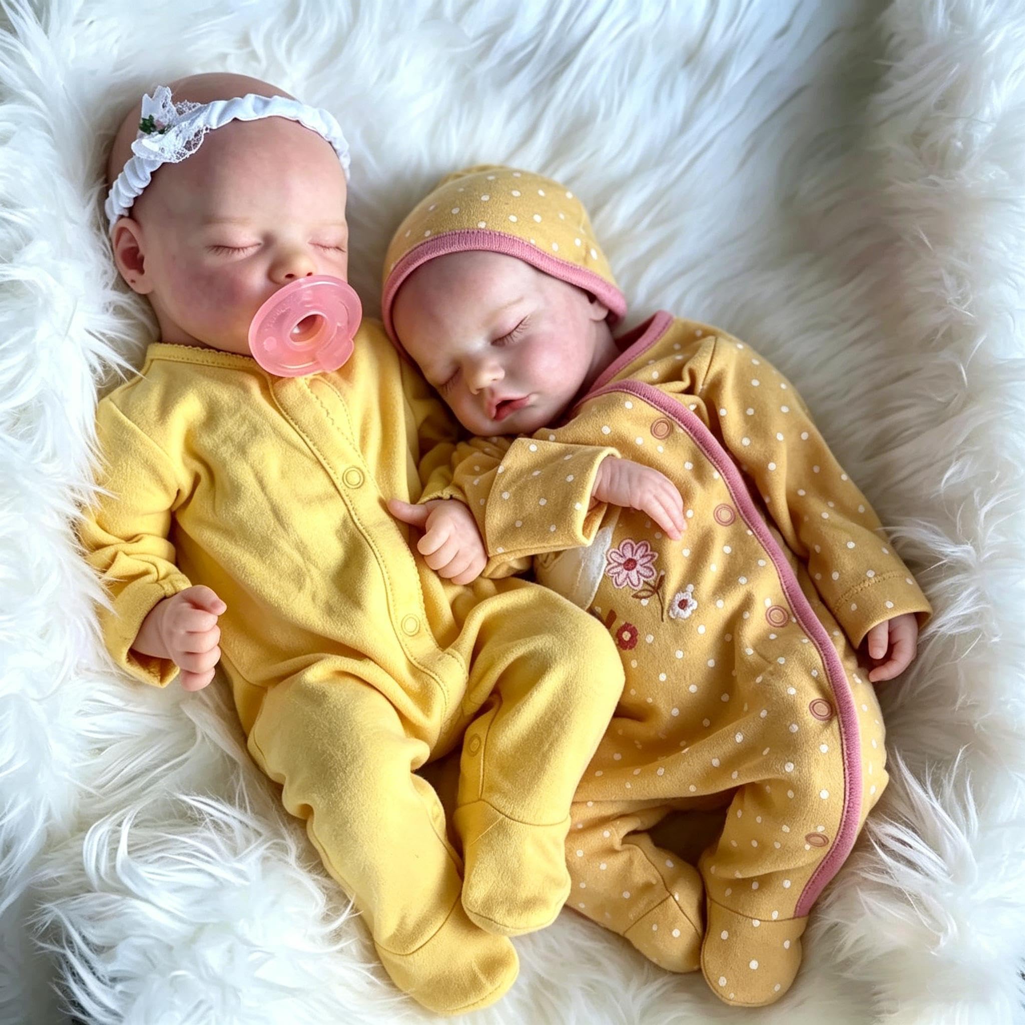 RXDOLL Bambole Reborn Baby in Silicone Full Body Vinile Twins Girls 45,7 cm Realistico Baby Doll Impermeabile Full Silicone Bambole Che Sembrano Reali Neonate Ragazze Giocattolo per Regali di Natale