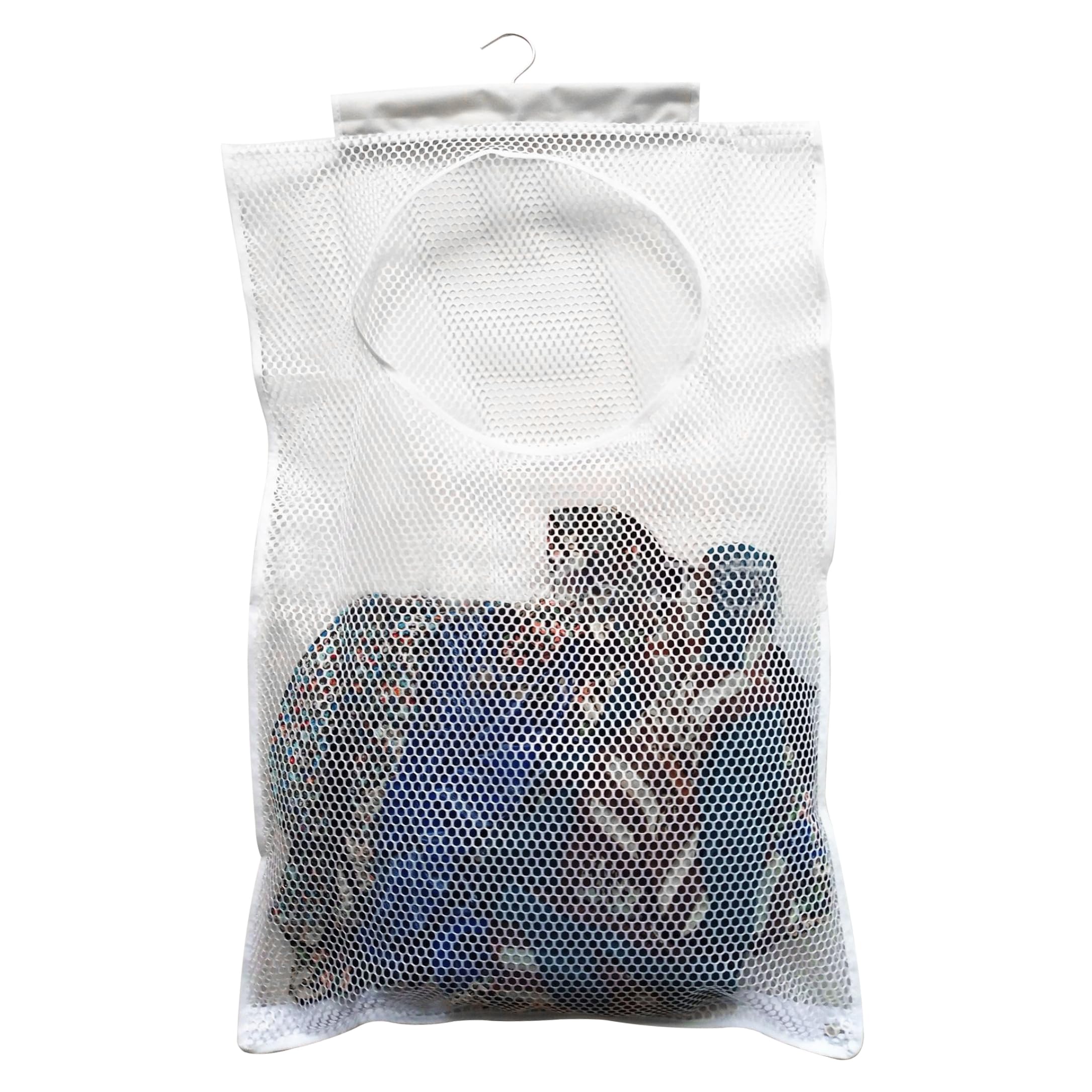 Hanging Laundry Hamper -Mesh Laundry Hamper, 27.6x13.8in Space-Saving Ventilated Small Basket, White