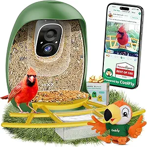HIXX Smart Bird Feeder with Camera, AI Identify Birds & Auto Capture, 2K HD Live Camera Birdwatching with Color Night Vision for Bird Lovers Gifts Include Magnetic Toy asin的图片