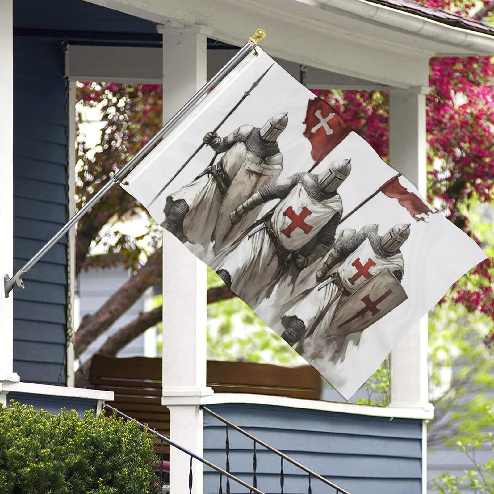 Knights Templar Multifunctional Garden Flag Printed Welcome House Flags Memorial Day Banners for Yard Outdoor - Image 7