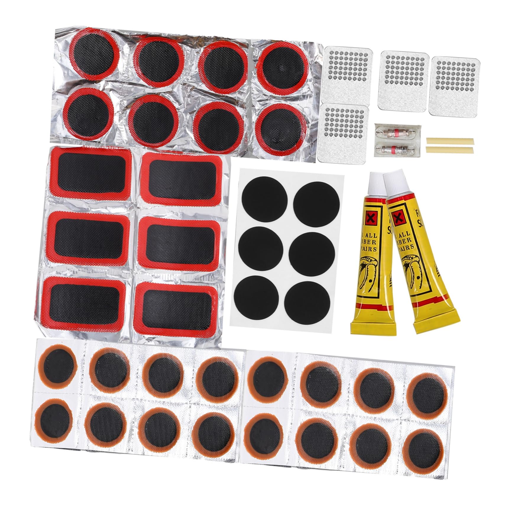 ibasenice 1set Repair Kit Self-Adhesive Patch for Easy Tire Repair and for Mountain and Road Needed