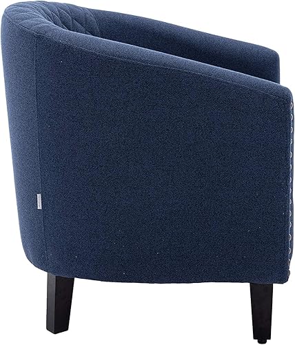 Miniatura 8 de Silla Accent Barrel con cabeza de clavos, elegante sillón de lectura, silla remachable para sala de espera, silla auxiliar de cuero con patas de