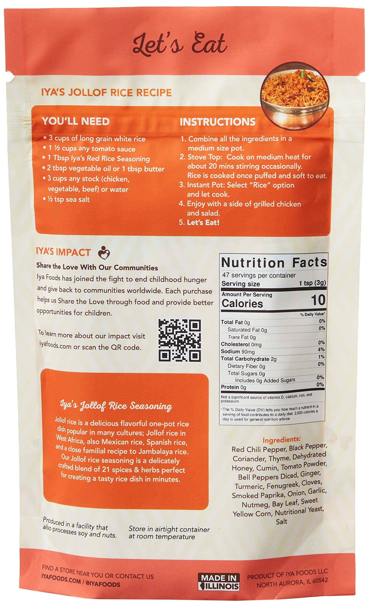 Buy Iya Foods Jollof Rice Seasoning, Made with Herbs, Peppers & Honey