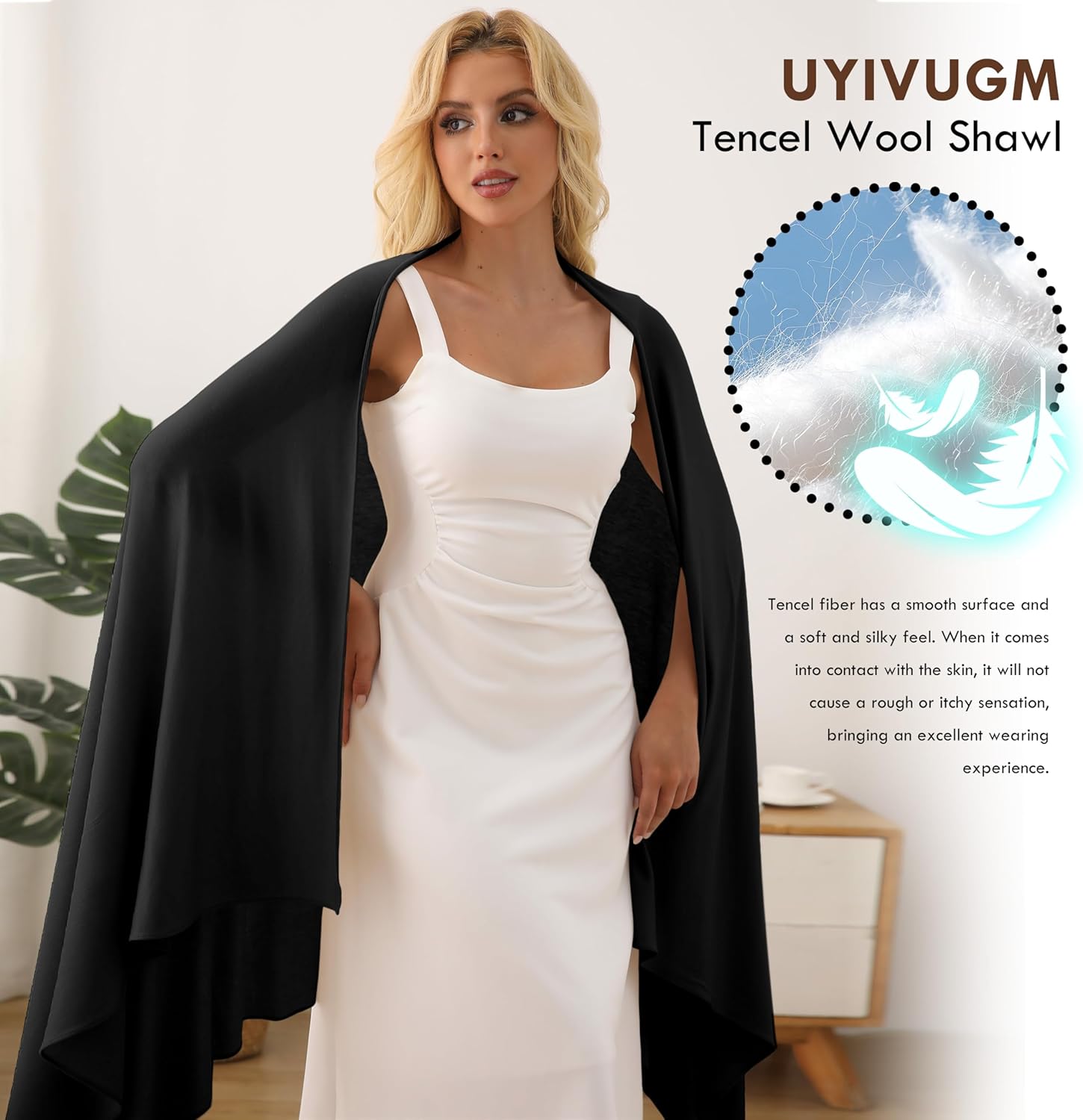 Tencel Shawl Wraps 70 x 35in Travel Essentials Lightweight Pashmina for Travel Blanket Scarf UPF 50+