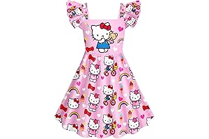 Girls Casual Home or Party Square Neck Dress for Kids