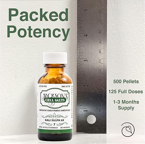 Miniatura 6 de Jackson's Sal celular #7 Kali sulph 6X (botella de 500 pellets) - Certificado vegano, sin lactosa Kali sulphuricum 6X