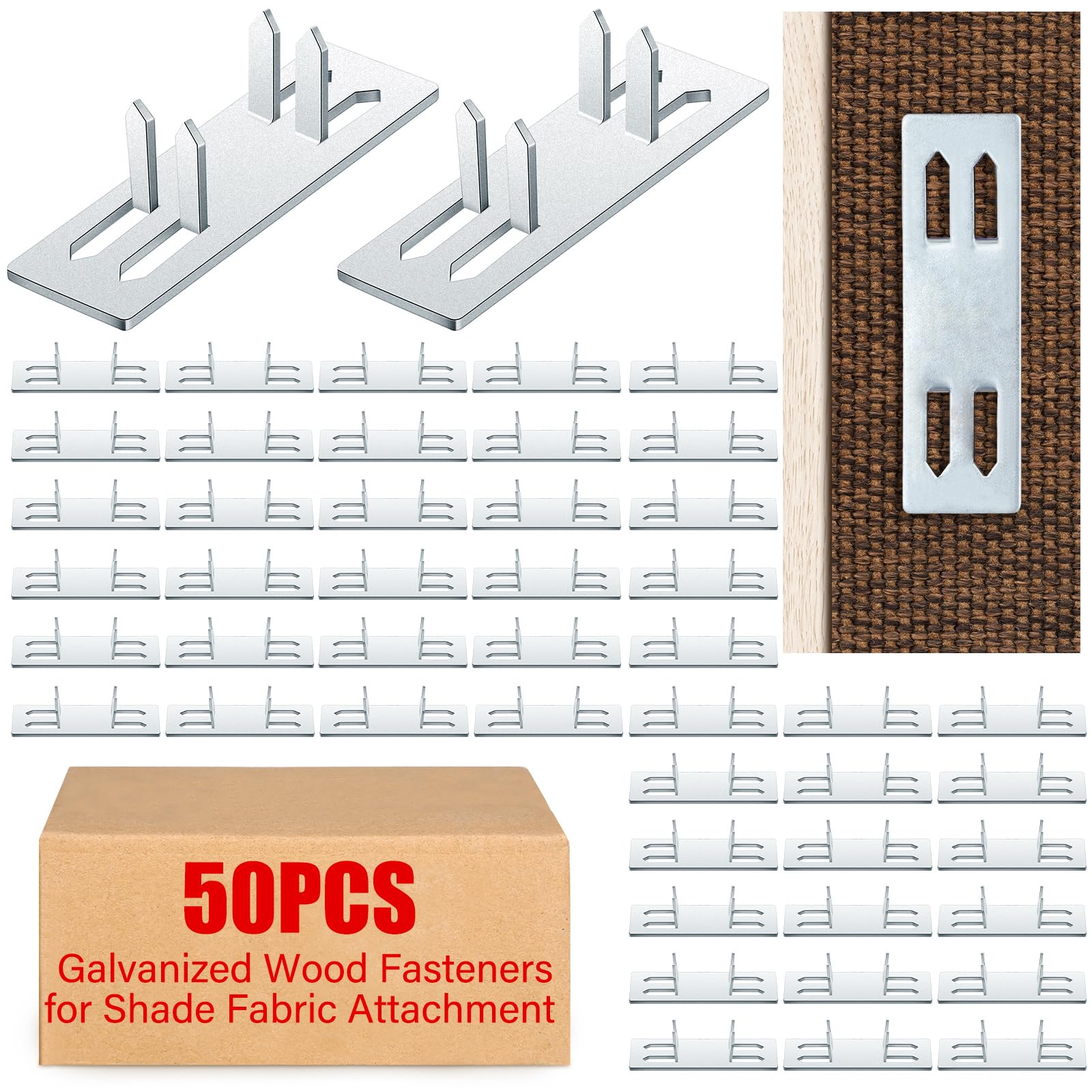Photo 1 of MorningRo 50 Pcs Galvanized Shade Cloth Clips (Silver)