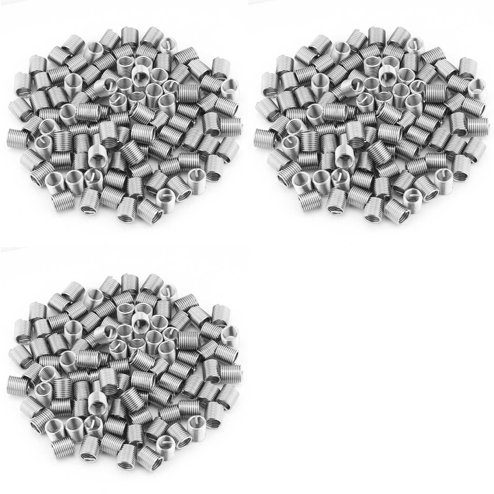 Jnchdghwa Silver 300Pcs M8x1.25x2d Stainless Steel Coiled Wire Insert Set Helical Threaded Insert Wire Sleeve Threads Repair Tools