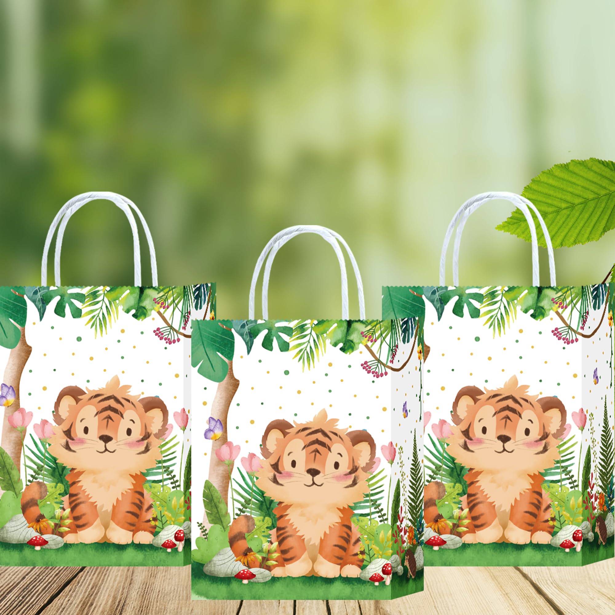 Safari-Geschenktüten Mit Griffen – 16 Stück Dschungeltiere Motiv Für Mottopartys