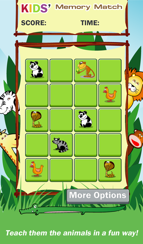 Kids Memory Match with Animals, Shapes, Dinosaurs, and More without Ads ...
