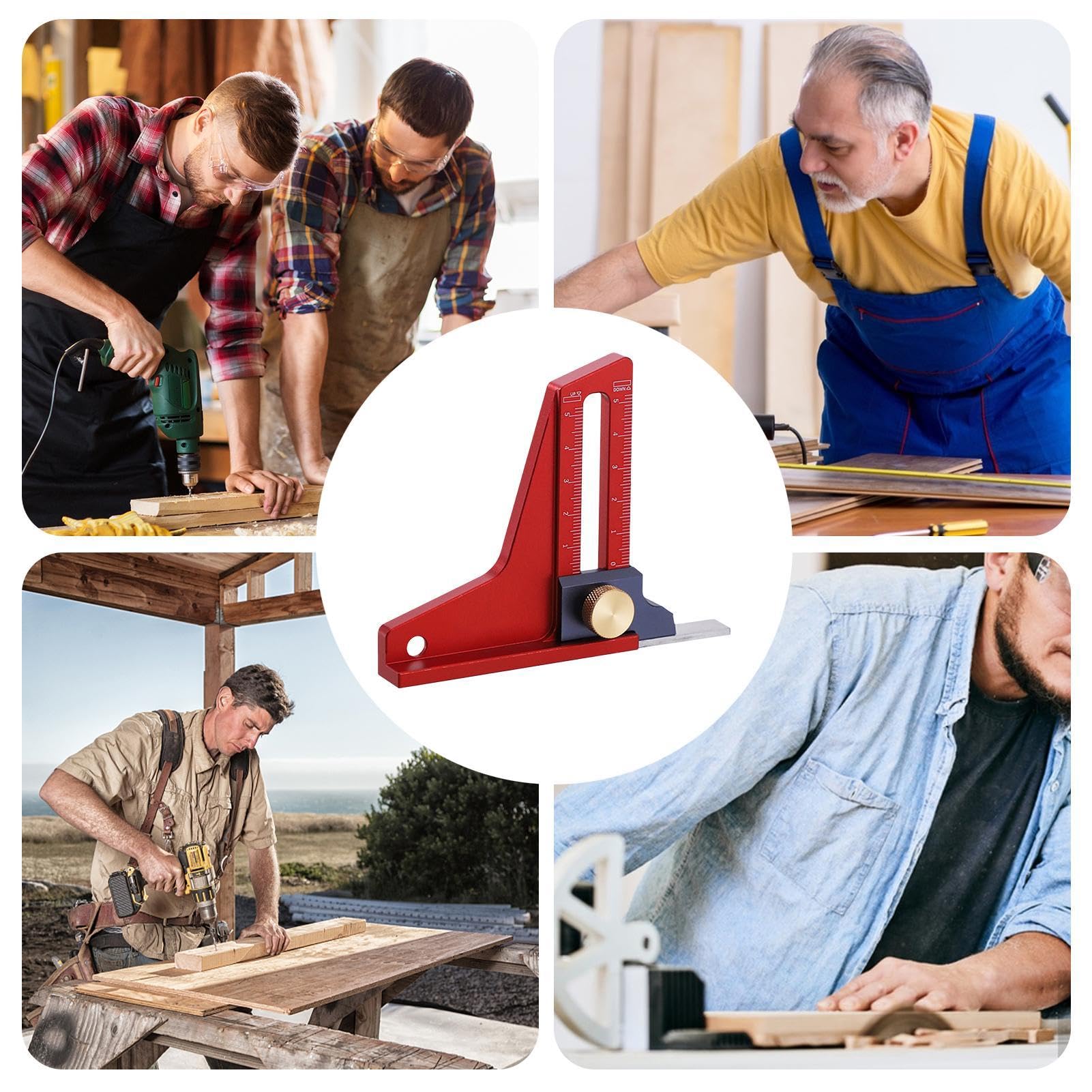 Misuratore Altezza Per Lavorazione Legno - In Lega Alluminio, Con Scala Per Misurazione Profondità, Design Cavo - Foto 8