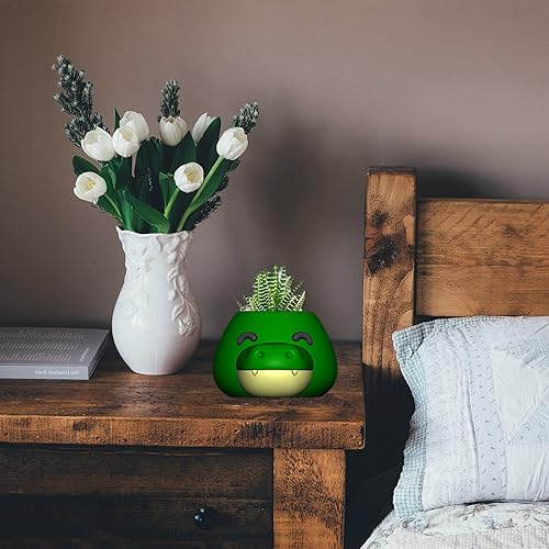 Miniatura 2 de Fogun Molde de silicona de dragón, caja de almacenamiento de flores de dinosaurio de silicona para decoración de plantas suculentas