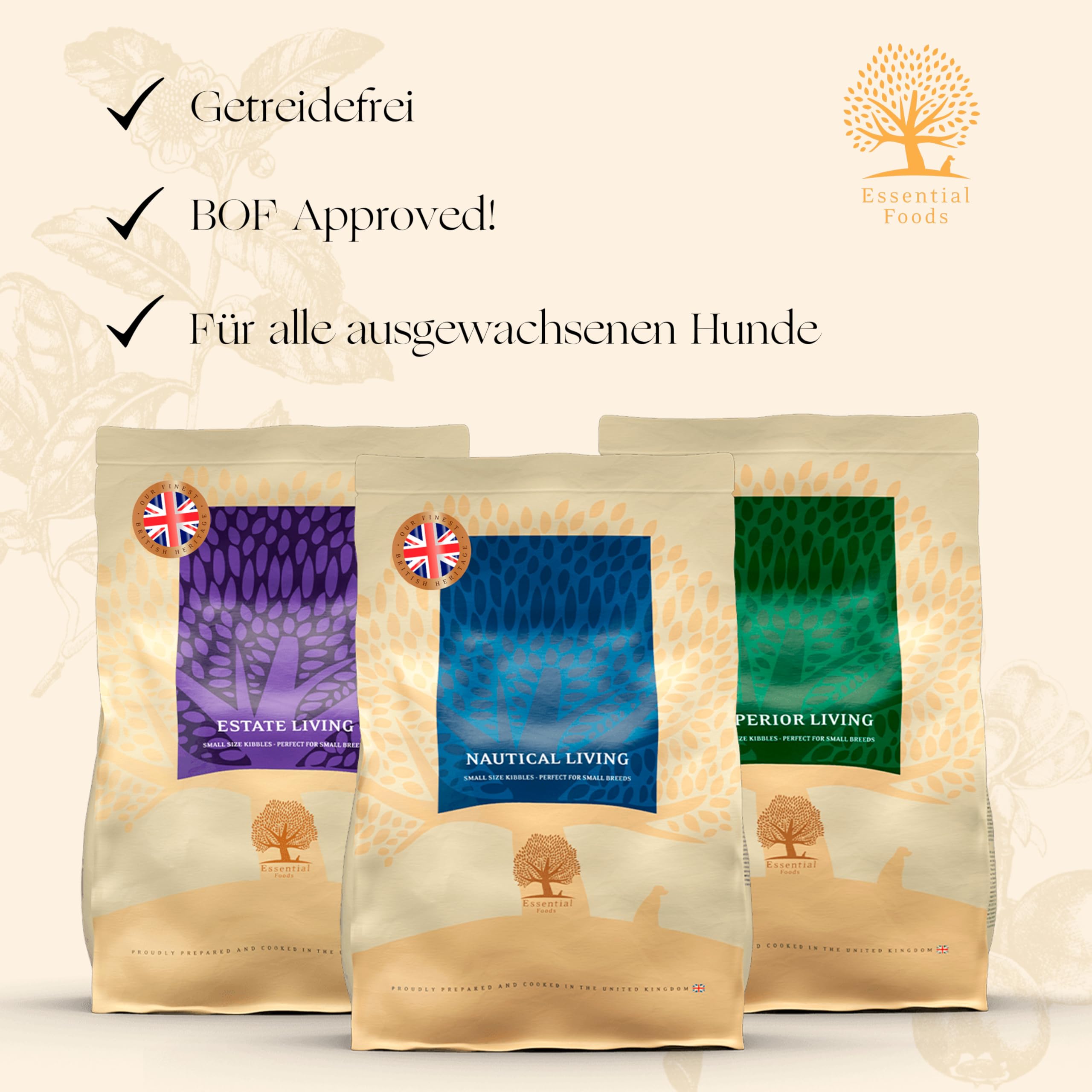 Essential The Classic Tastebox | 3 x 2,5 kg | Getreidefrei Hundefutter für Erwachsene Hunde Aller Rassen | hoher Fleischanteil & Fischanteil | nach dem BOF-Prinzip