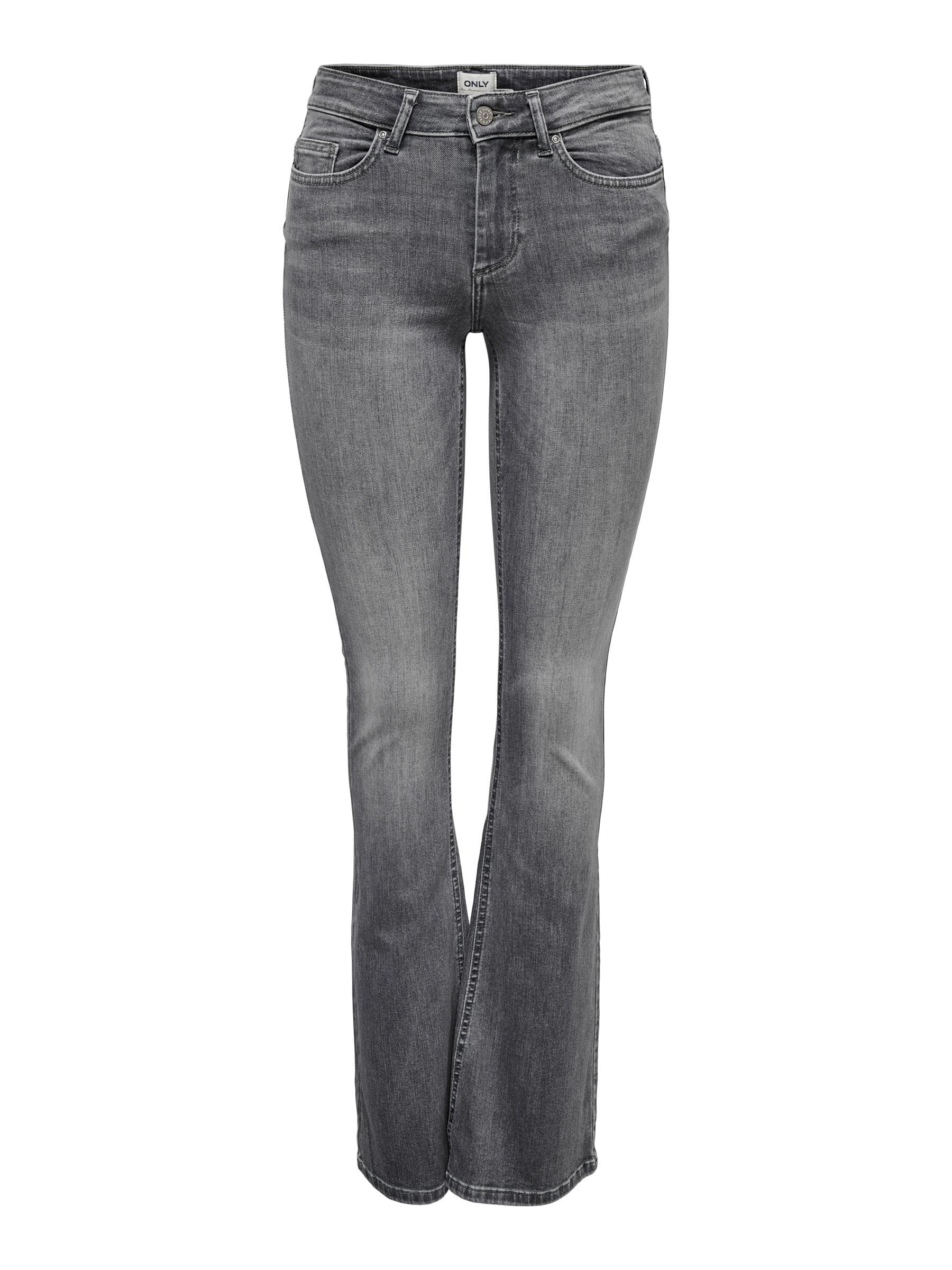 ONLY Onlblush Life Mid Flared Tai0918 Noos, Jeans Donna, Grigio Denim, M / 30L