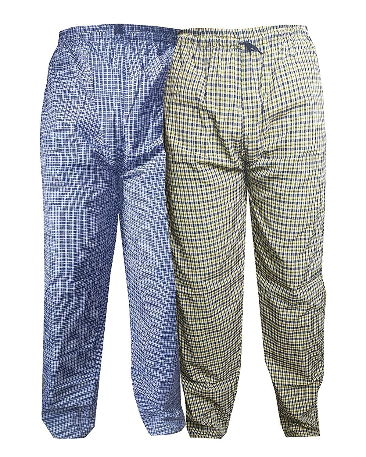 FabusMen's Cotton & Crush Checkered Pyjama Bottom Pack of 2 (2pjmpack_Multicolored_X-Large)