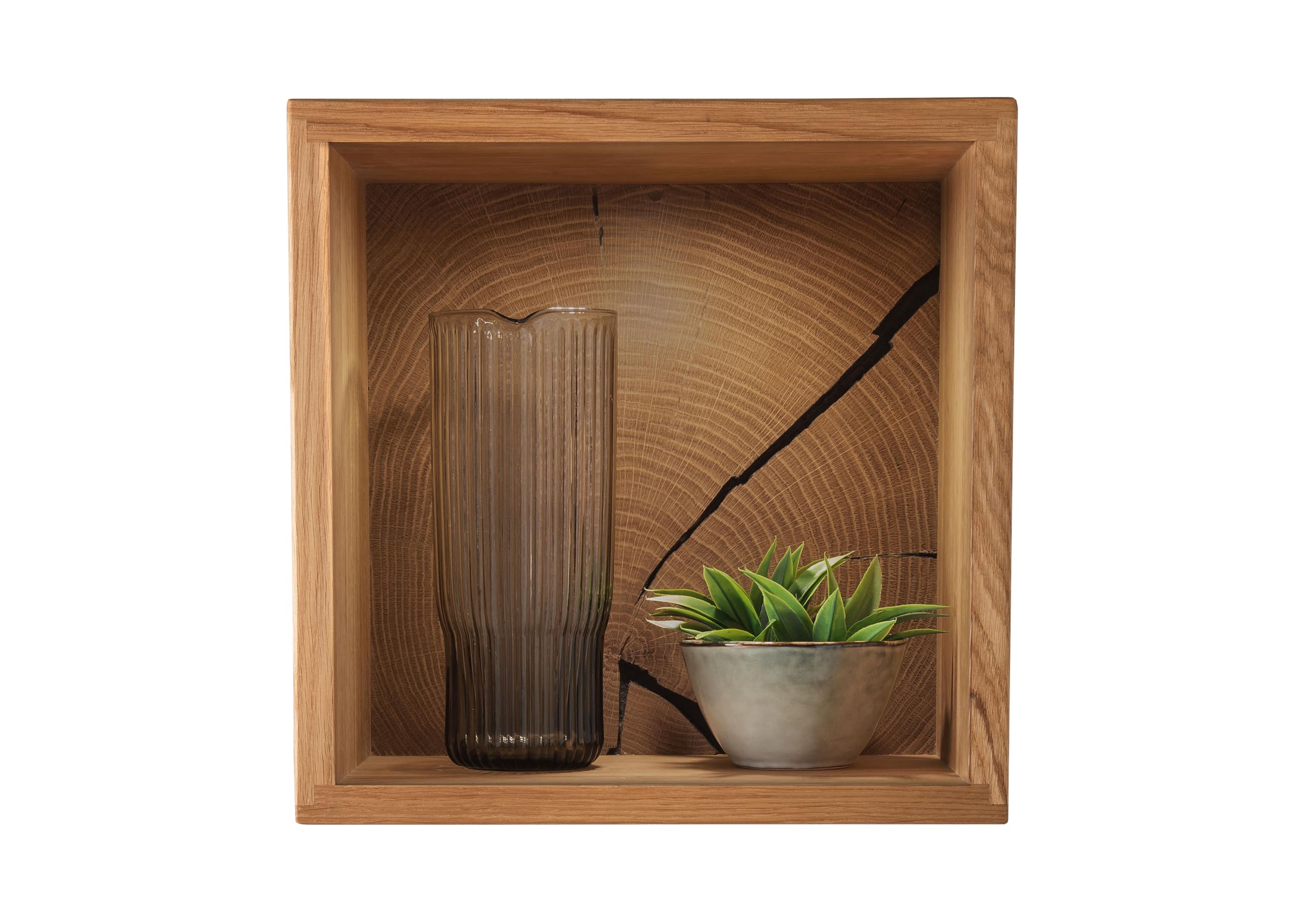 Wandregal Eiche massiv geölt (BxHxT 34x34x20 cm) Würfelregal