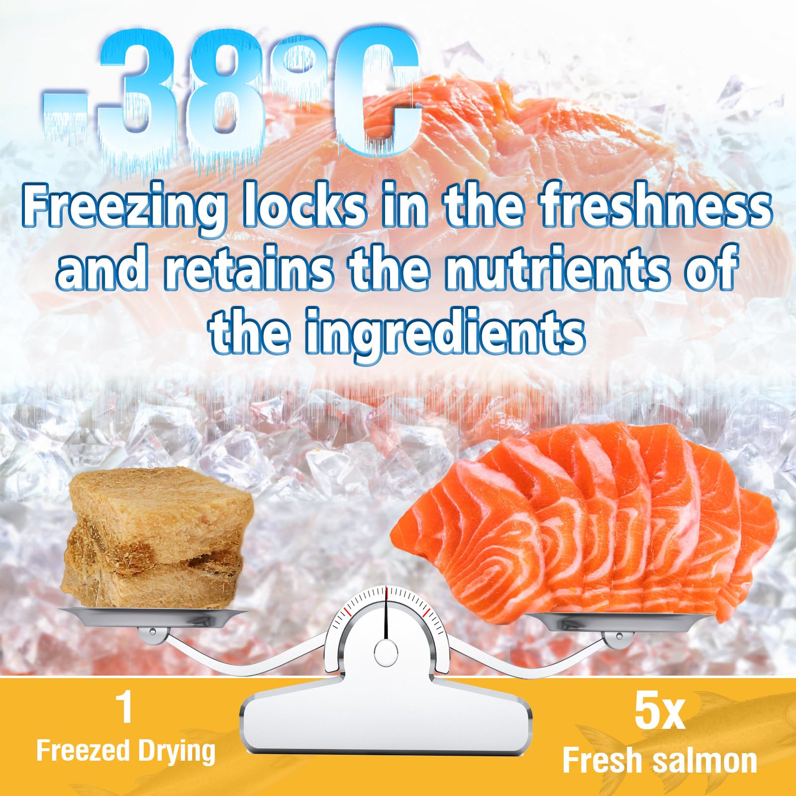 Salmon Dog Training Treats, Freezed Dried Cat Treats, Tasty Cat Snacks Hypoallergenic Grain Free High in Protein - Image 3