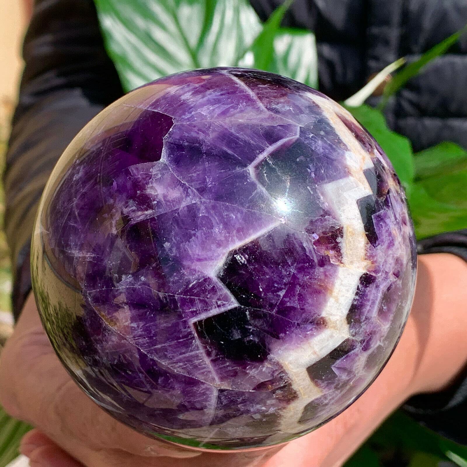 ZTBH Cristal de meditación Natural Esfera de curación de Cristal de Cuarzo, Dream Amathyst Ball, Reiki Decor 1pc Piedra de Cristal (Size : 75-80mm)