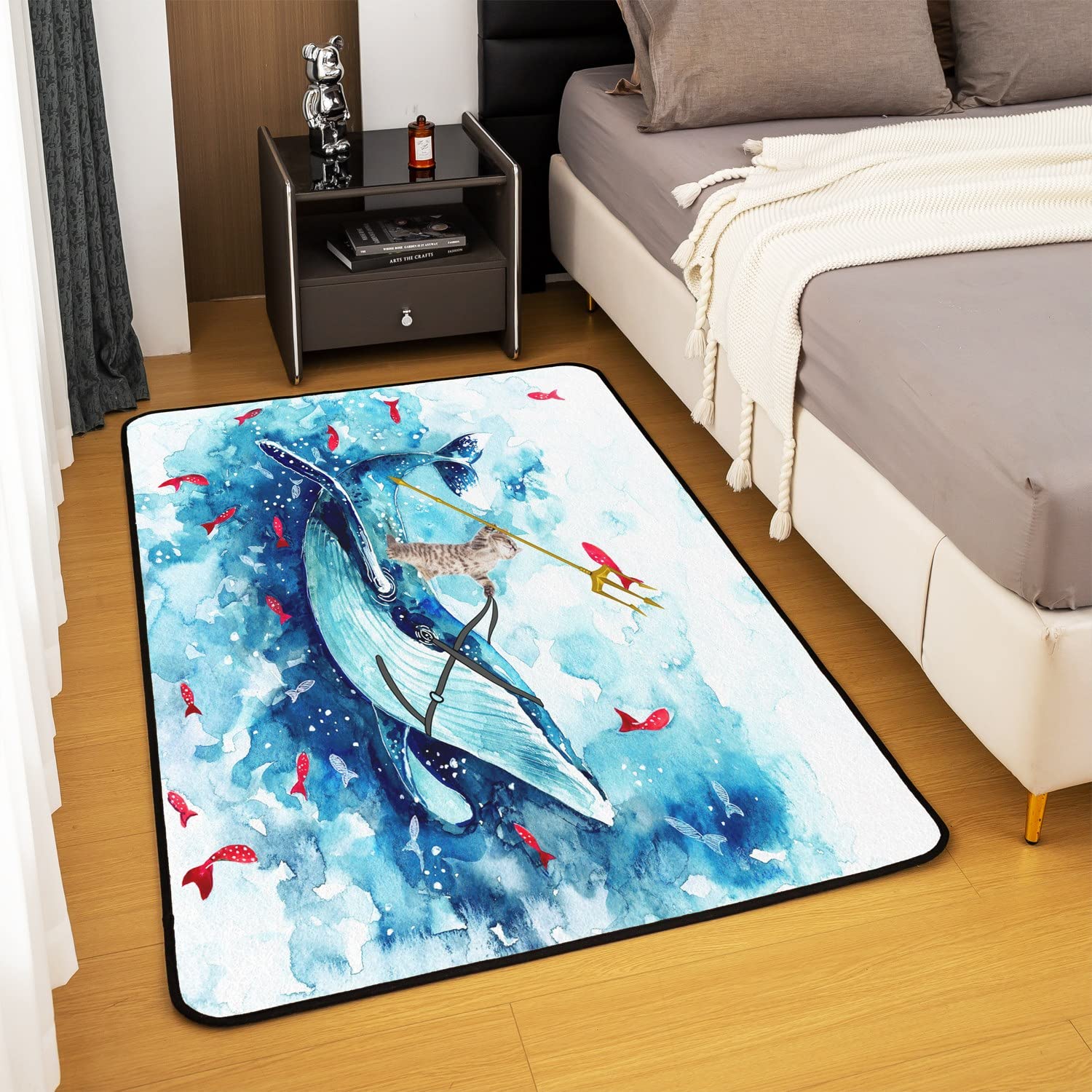 Why Is The Carpet All Wet Todd Low Pile Indoor Rug For Living Room 4x5 Whale  Rug - Cute Cartoon Sea Animal Area Rug For Kids Nursery & Living Room  Cartoon Animal