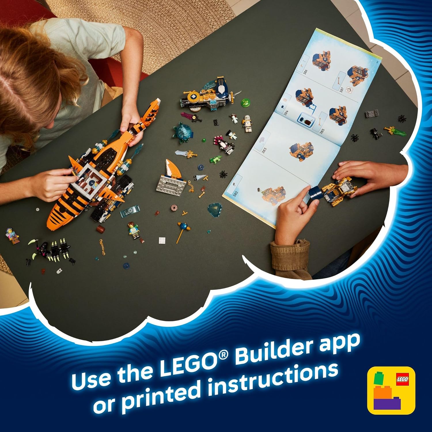 LEGO DREAMZzz Tiger Shark Tank Building Toy for Boys & Girls - Ages 9+ - Pretend Play Set for Kids, Ages 9+, W/2 Build Options - Includes 5 Minifigures - Gift Idea for Birthdays - 71515