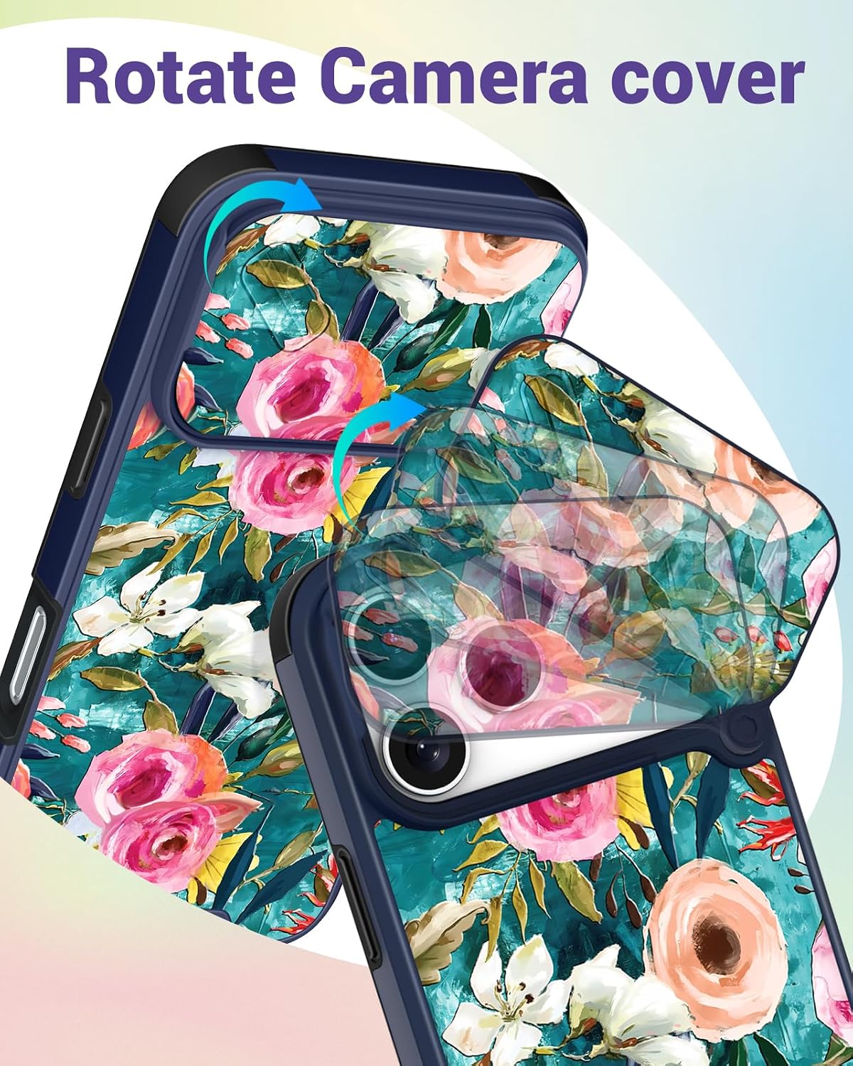 Buleens for iPhone 17 Pro Max Case 6.9 Inch - with Ring Stand & Camera Cover Aesthetic Cute Designed Women Girls Girly Pretty Flowers Kawaii Phone Case for iPhone 17 Pro Max Compatible with Magsafe image 3
