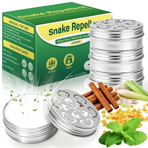 4 Pack Peppermint Oil Snake Repellent, Natural Snake Repellent for