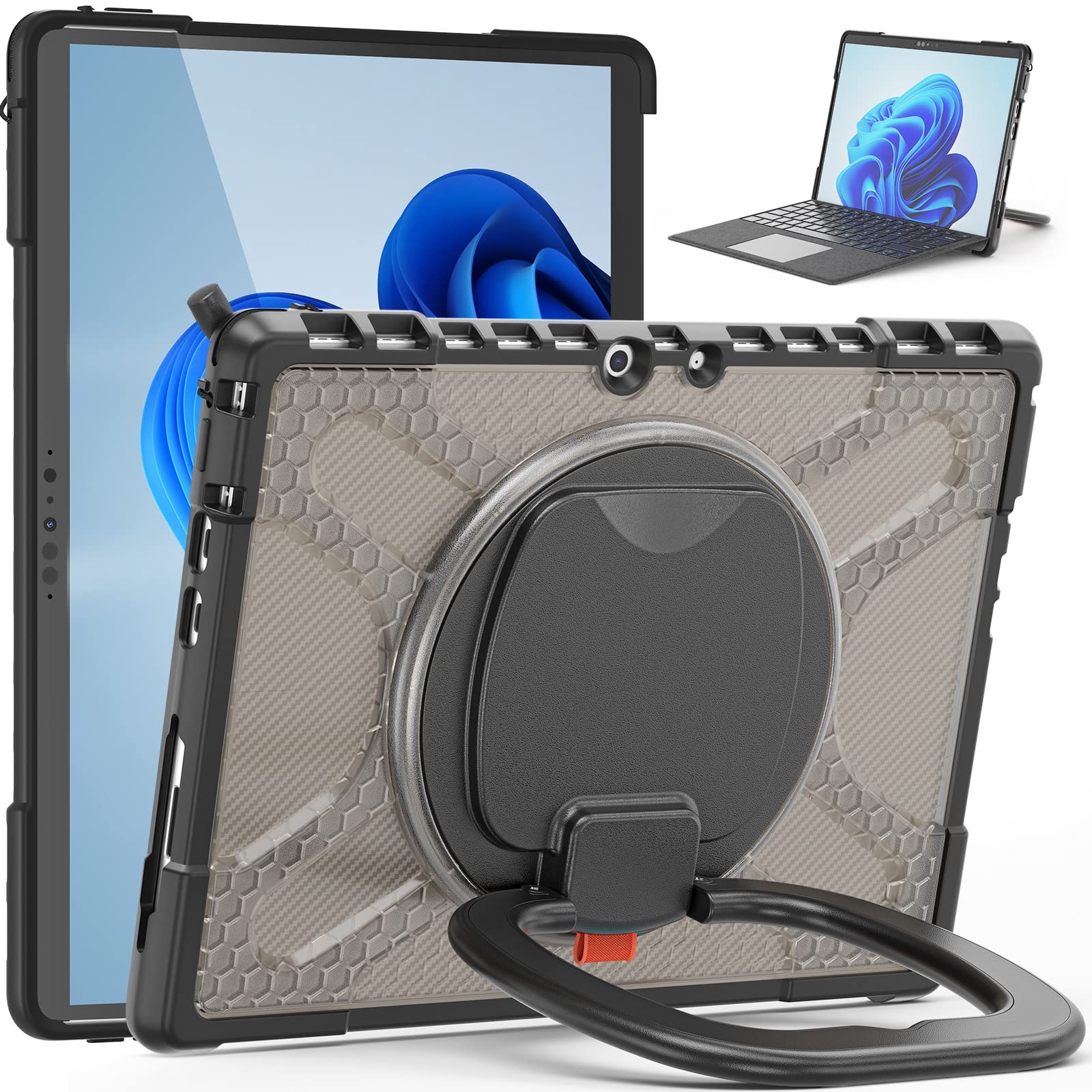 Coque antichoc Surface Pro 8 marron résistante aux chutes et compatible clavier Type Cover - 8