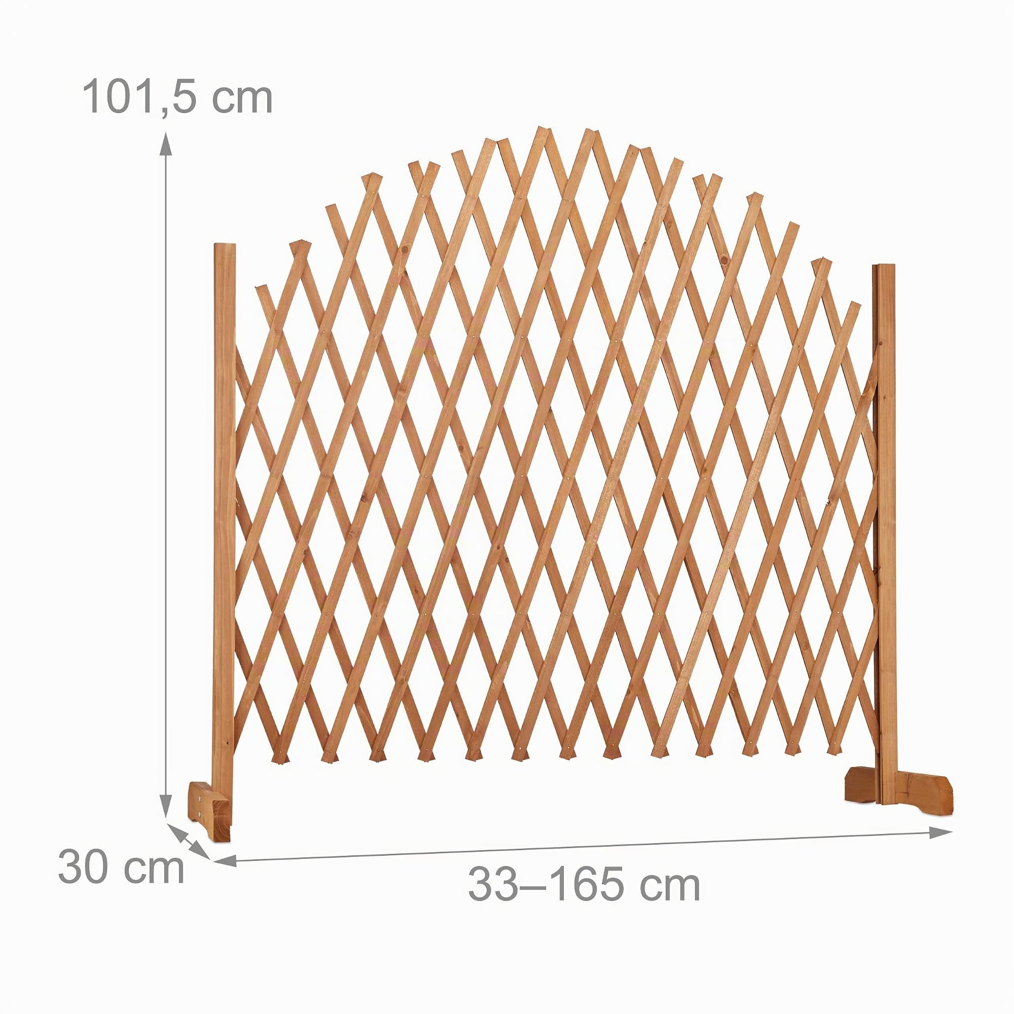 Relaxdays Treillis Jardin Extensible, Clôture Grillage Pliable, Plante grimpante Balcon HxlxP: 100 x 165 x 30 cm, Brun, Marron